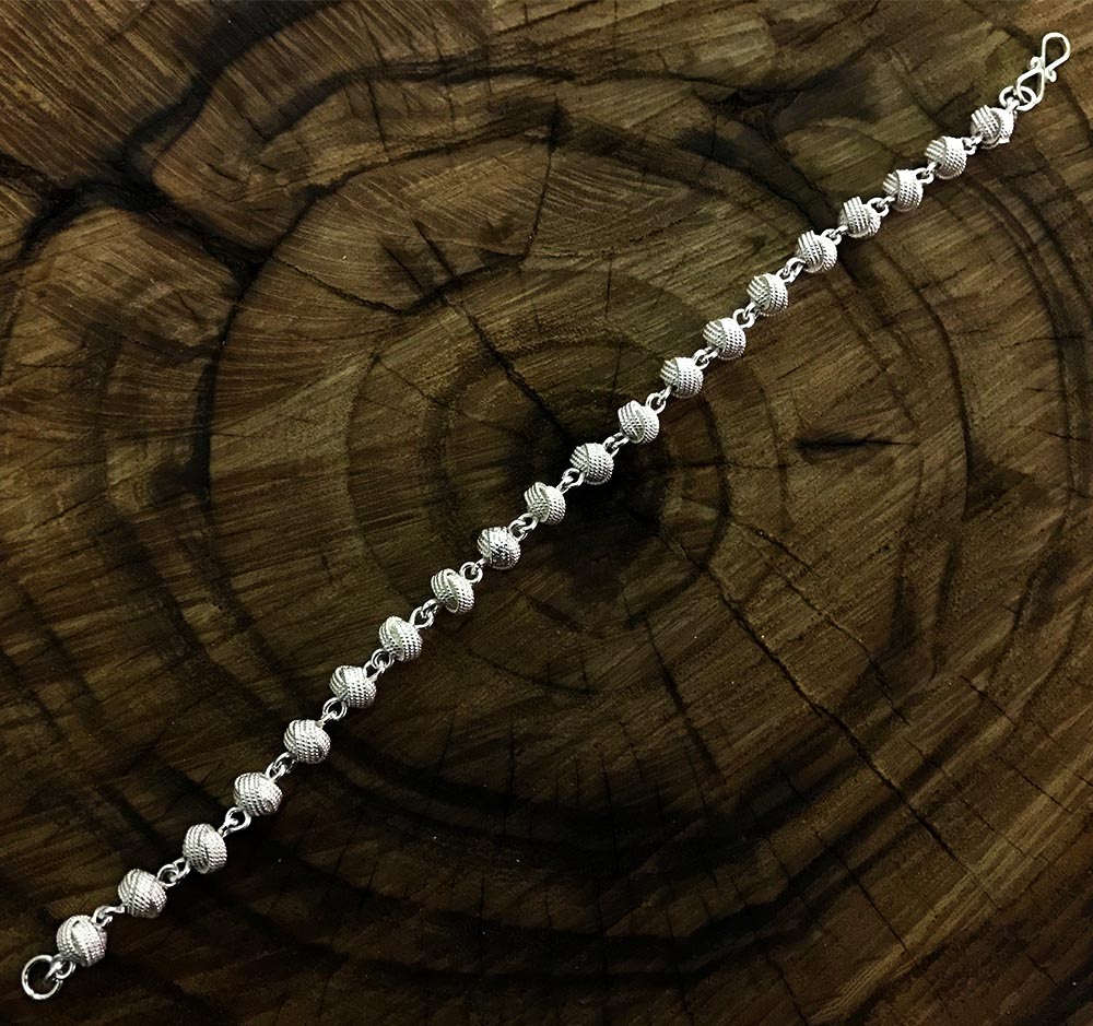 Knot Chain Motif Silver Bracelet
