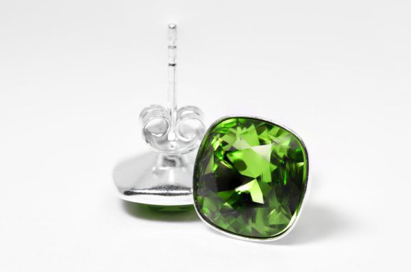Square Earrings – Emerald Green