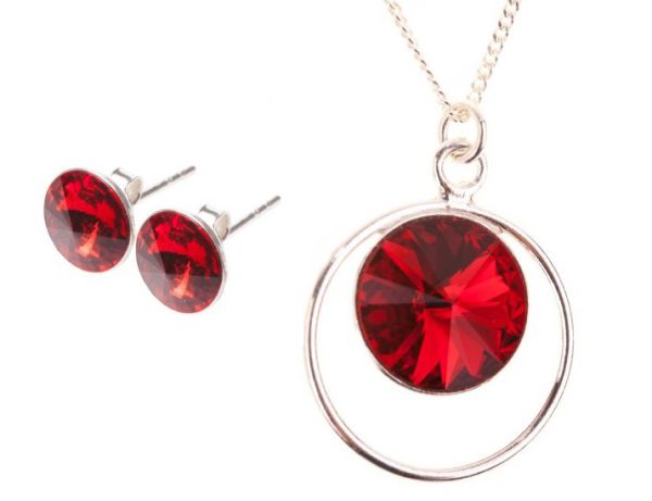 Royal Set Earrings & Necklace – Scarlet Red