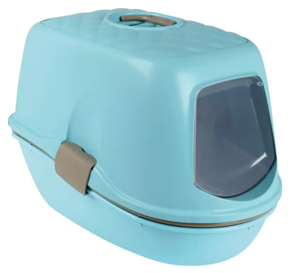 Berto Top Cat Litter Tray - Turquoise Blue/Grey - Image 6