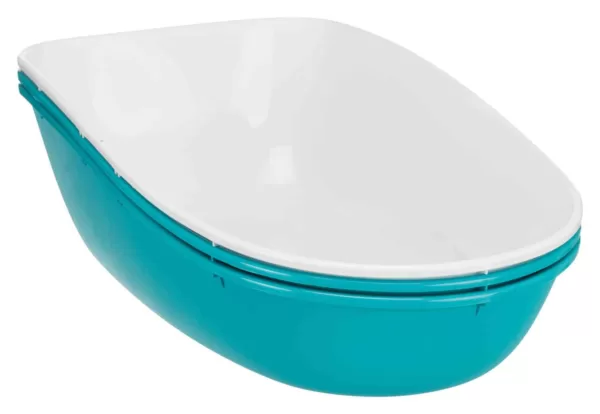 Berto Top Cat Litter Tray - Turquoise Blue/Grey - Image 4