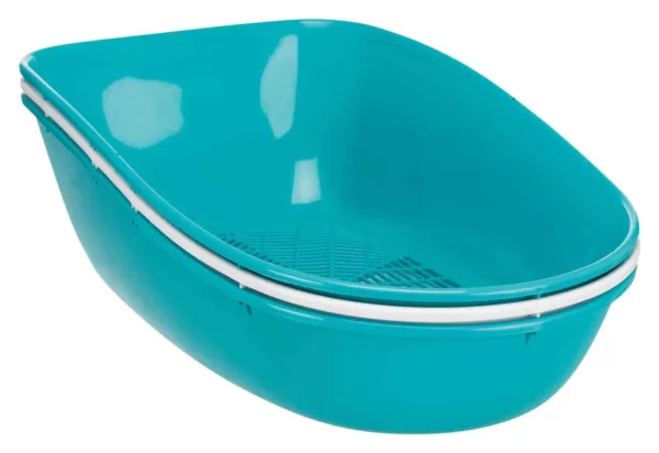 Berto Top Cat Litter Tray - Turquoise Blue/Grey - Image 3