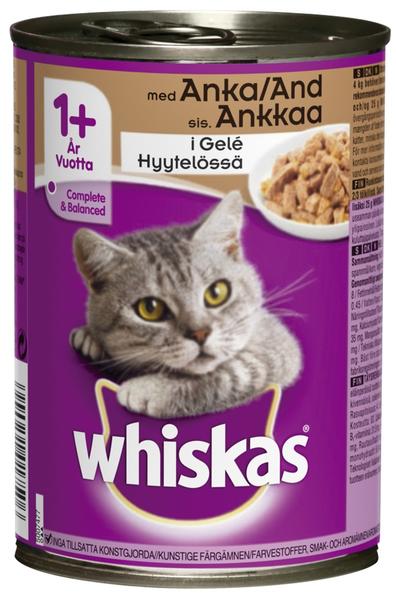 Whiskas 1+ Cans w/Duck in Jelly - 6x400g