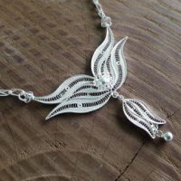Lotus Flower Silver Necklace