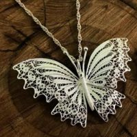 Butterfly Motif Silver Necklace