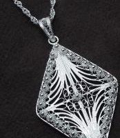 Deltoid Motif Silver Necklace