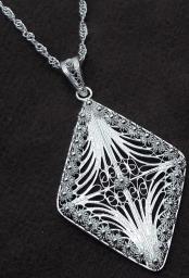 Deltoid Motif Silver Necklace